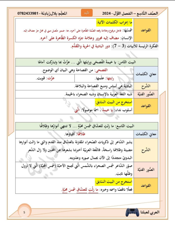 شرح قصيدة (هذا هو الأردنّ) الصف التاسع التعريف بالشاعر حيدر محمود