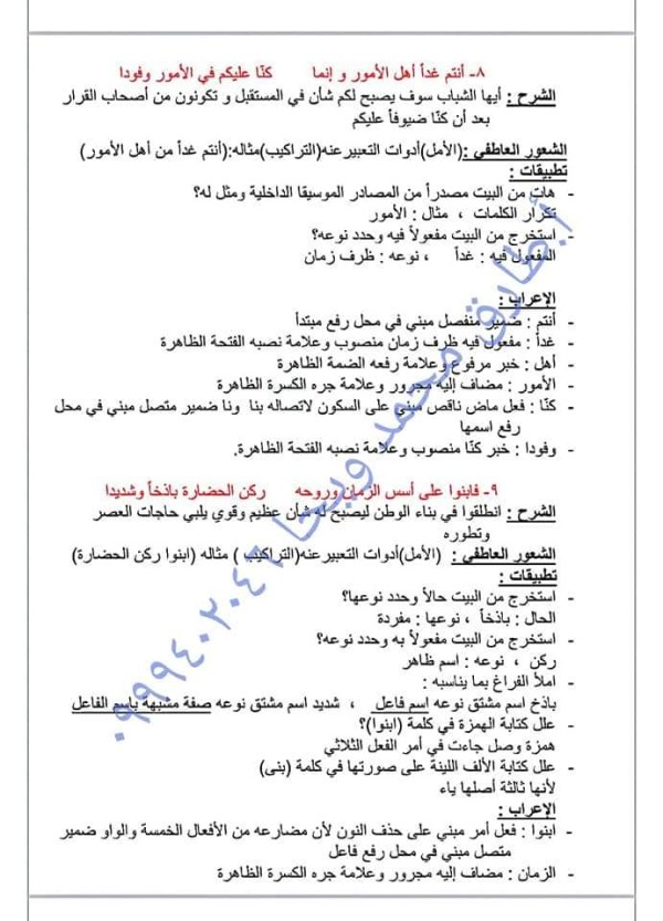 اعراب قصيدة تحية الى الشباب الصف التاسع وحل تطبيقات قصيدة تحيه إلى الشباب كاملة شرح وإعراب البيت.8+ 9 تحية إلى الشباب
