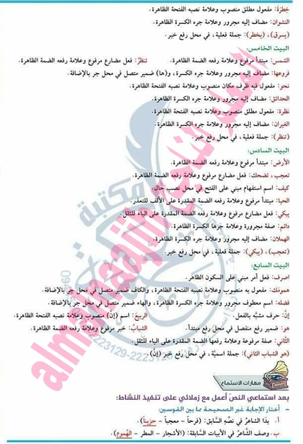 شرح وحل واعراب قصيدة خلع الربيع على غصون البان قصيدة الربيع الصف السابع لغة عربية