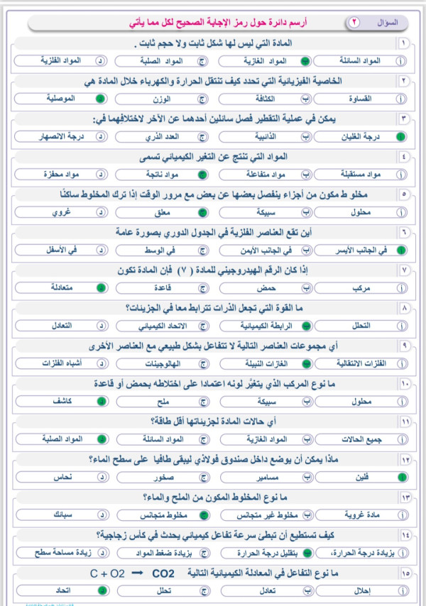 نموذج اختبار علوم سادس ابتدائي مركزي مع الحل الفصل الدراسي الثالث 1446 مع نموذج الإجابة